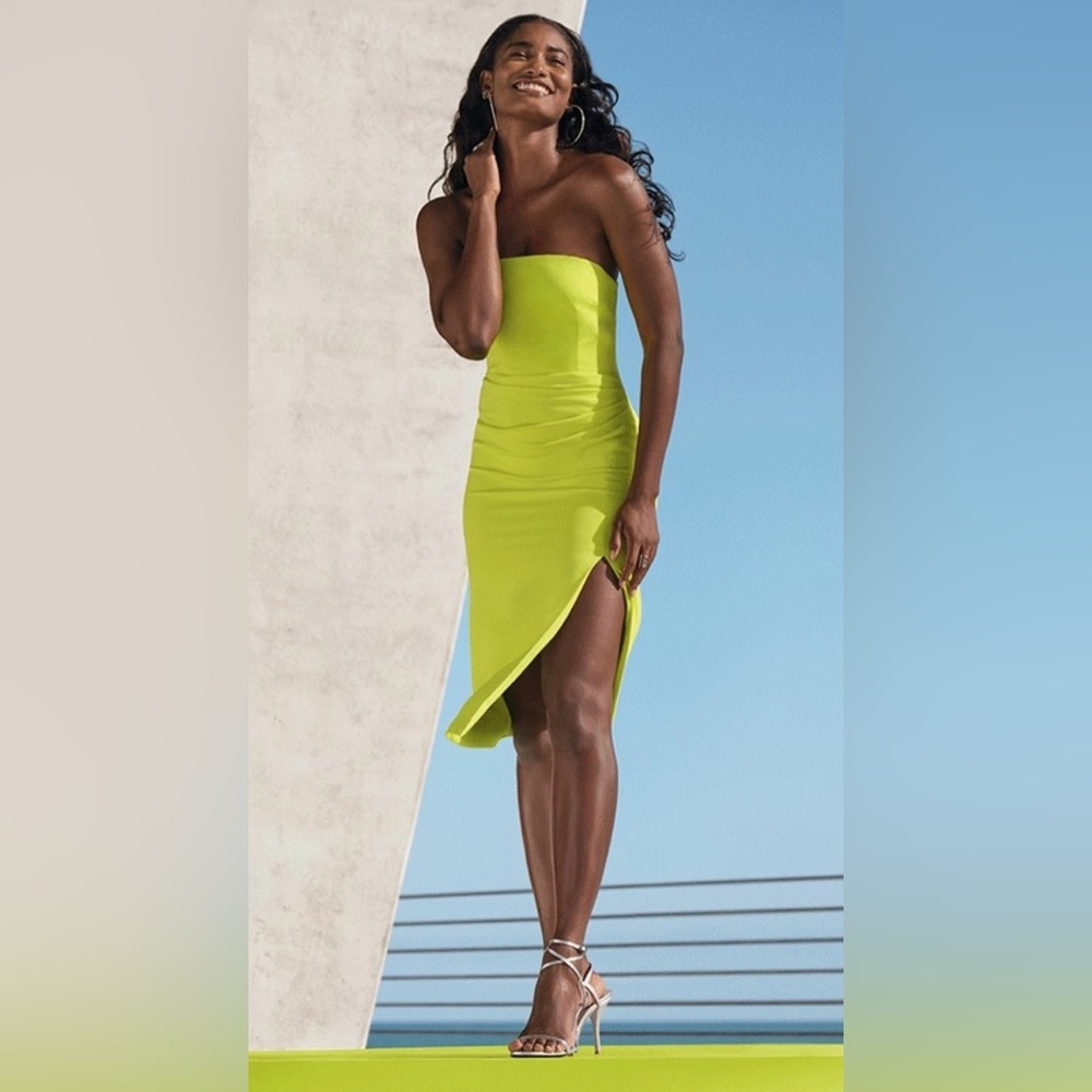 NWT 18W Cushnie X Target Strapless Neon Yellow Dress